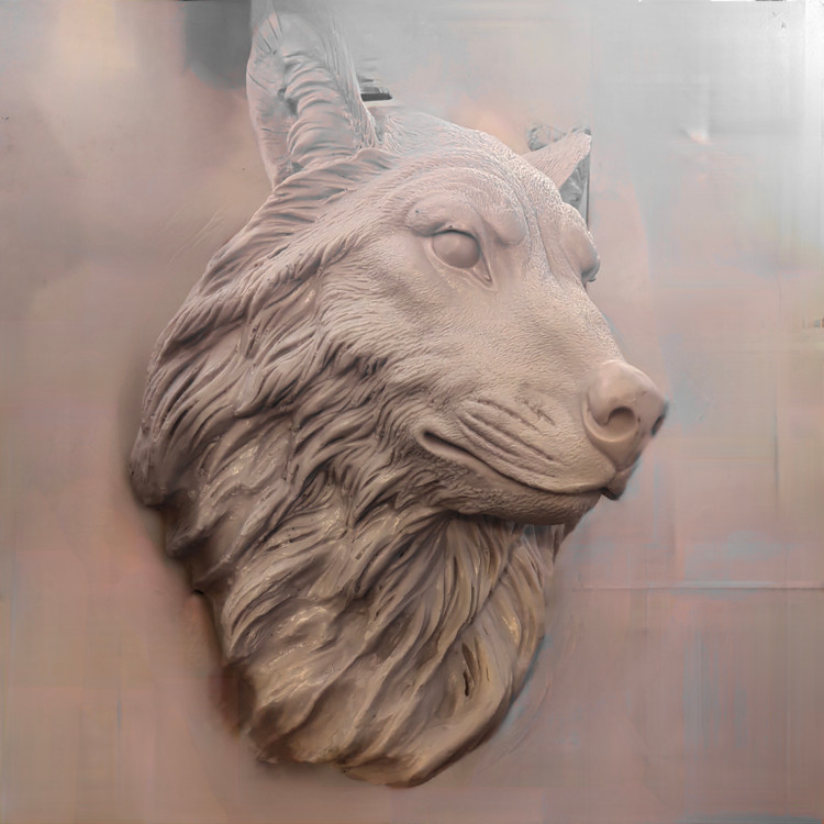 مجسمه سردیس گرگ دیواری کد105