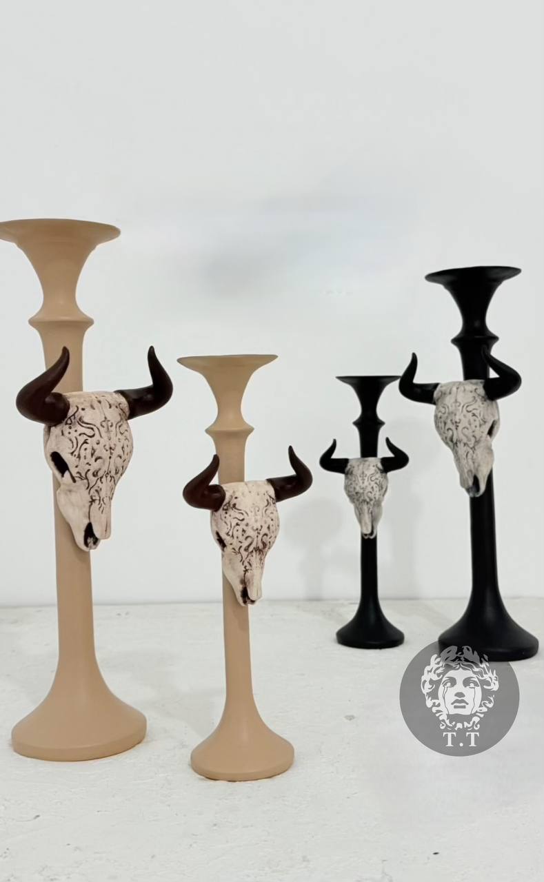 جاشمعی رومیزی مدل جمجمه
