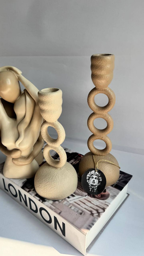 ست جاشمعی و مجسمه دکوری رومیزی مدل کاپل کد۲۴۶۹