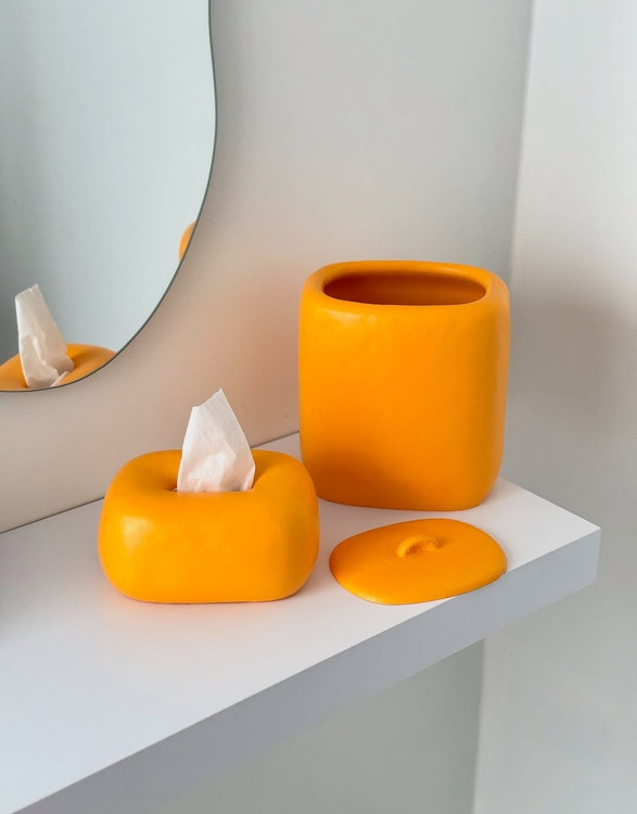 سطل زباله پذیرایی و جادستمال کاغذی رومیزی