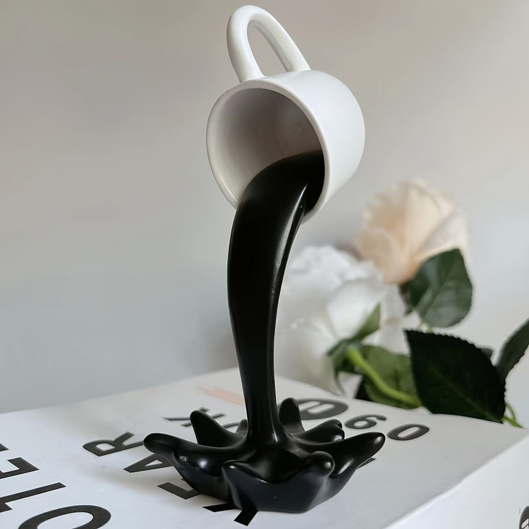 مجسمه رومیزی کاپ و قهوه مخصوص دیزاین کافه کد3508