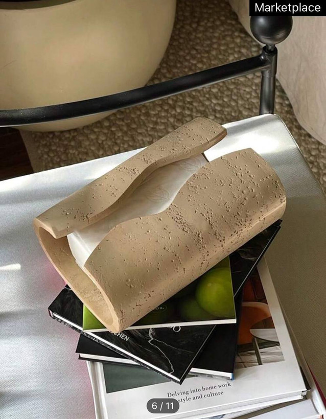 جادستمال کاغذی رومیزی مدل کتابی طرح سنگ کد3783