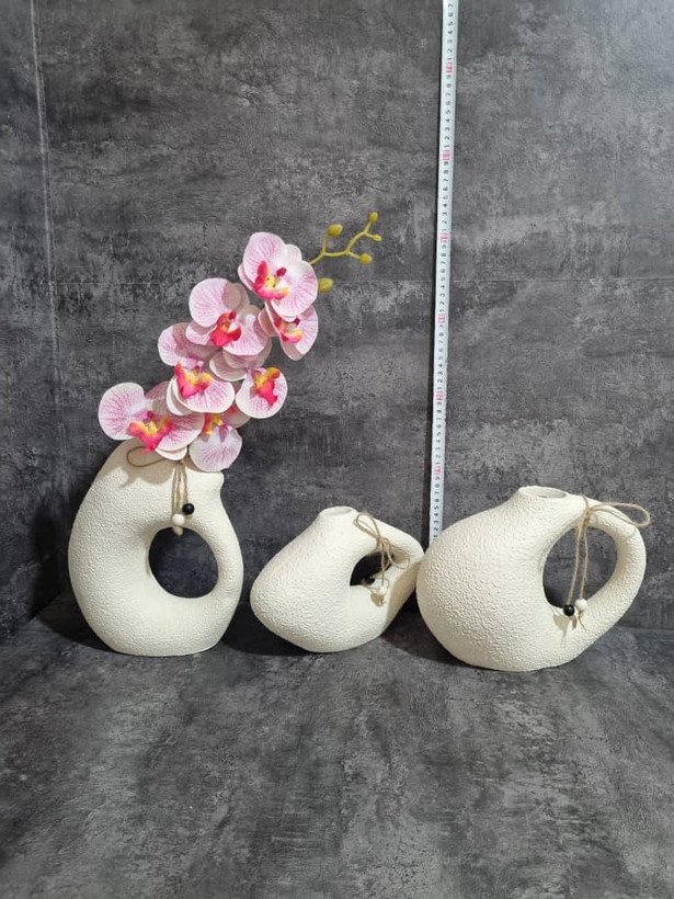 گلدان رومیزی دکوراتیو مدل تکسچر دسته دار کد۳۸۲۶(دارای سایزبندی)