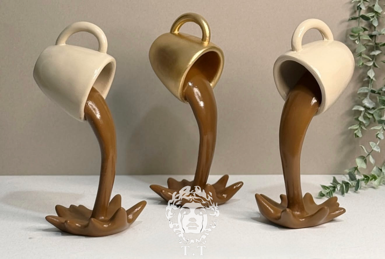 مجسمه رومیزی کاپ و قهوه مخصوص دیزاین کافه کد3508