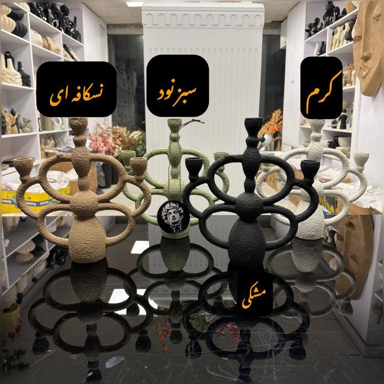 جاشمعی رومیزی مدل گل سه شعله کد۲۳۸۷