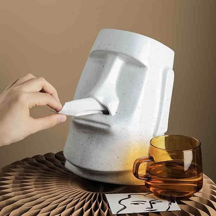 جادستمال کاغذی و دکوری رومیزی طرح موآی کد708