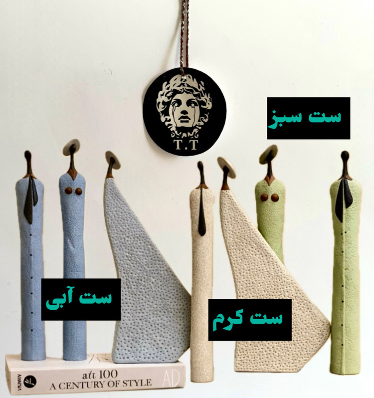 ست مجسمه دکوری رومیزی مدل مادام و موسیو کبریتی کد۳۳۵۵