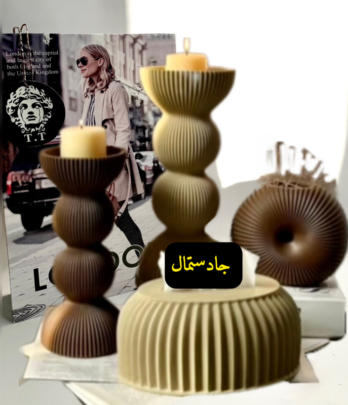 گلدان صدف و جاشمعی خاص کنسولی مدل شیاردار و جا دستمال شیاردار کد2079