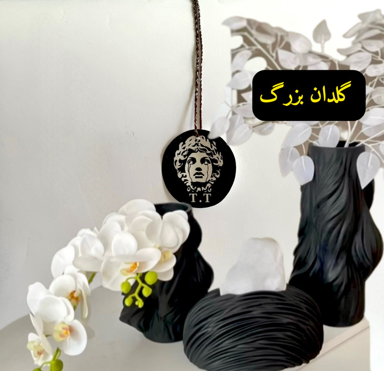 گلدان موج در دو سایز و جادستمال شیاردار کد20373