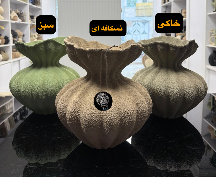 گلدان رومیزی دکوراتیو مدل لبه چیندار کد۳۳۵۶