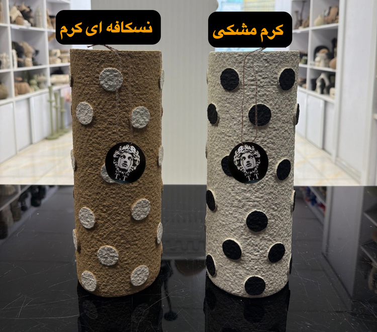 گلدان دکوراتیو رومیزی مدل خال خالی تکسچر کد ۴۰۵۶