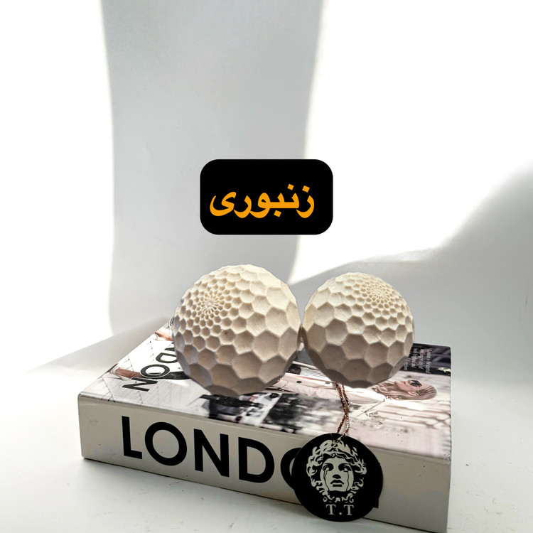ست دو سایزی گوی دکوری رومیزی مدل موج/زنبوری کد3465