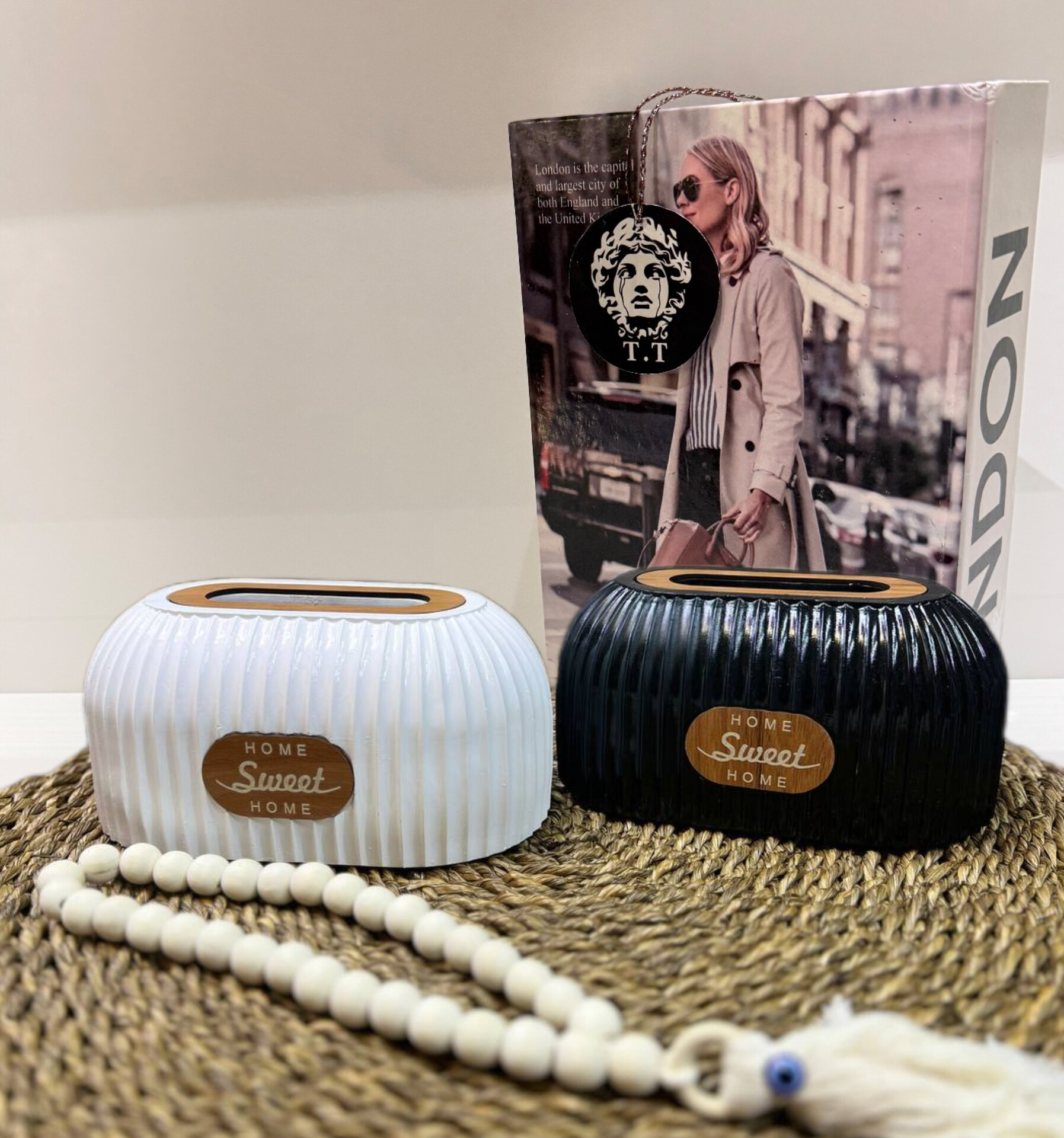 جادستمال کاغذی رومیزی مدل بیضی شیاردار کد4579