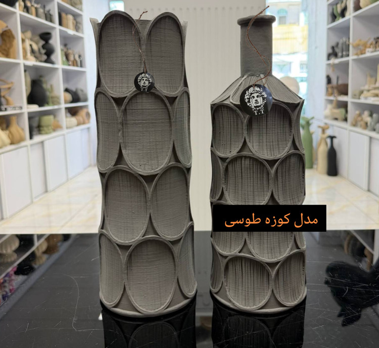 گلدان دکوری رومیزی مدل پولکی شیاردار در دو مدل کد4585