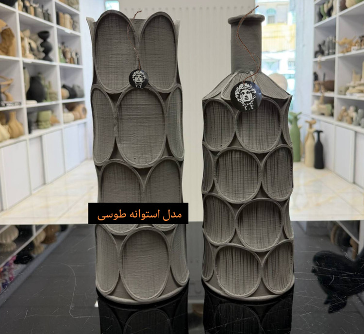 گلدان دکوری رومیزی مدل پولکی شیاردار در دو مدل کد4585