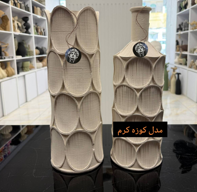 گلدان دکوری رومیزی مدل پولکی شیاردار در دو مدل کد4585