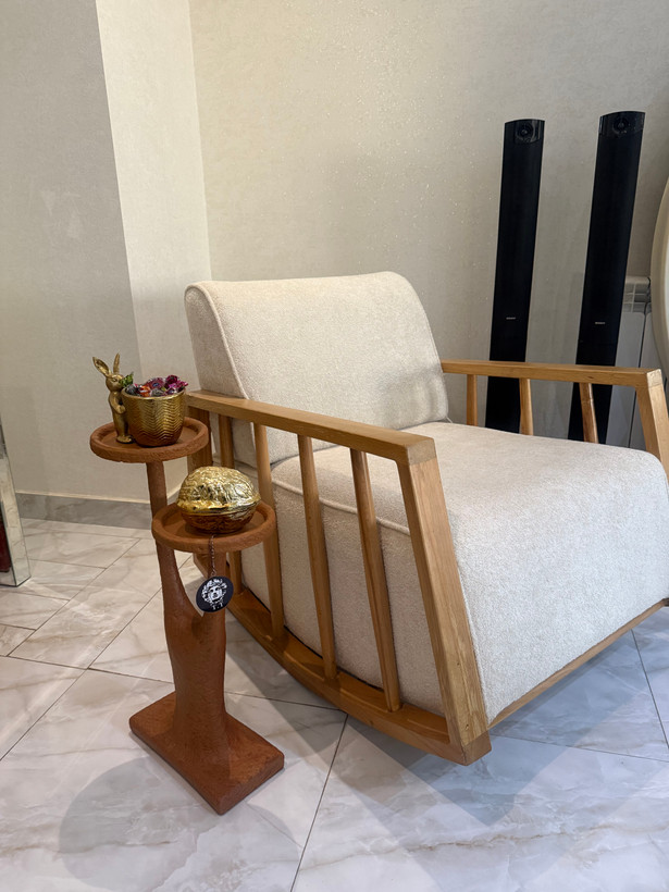 میز عسلی کنار مبلی دو سینی بافت تکسچر کد۴٢۶٠