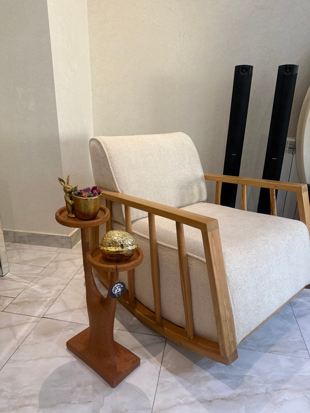 میز عسلی کنار مبلی دو سینی بافت تکسچر کد۴٢۶٠